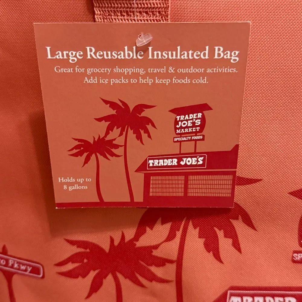 Trader Joe's Large Insulated Bag in Peach - Picture 2 of 11
